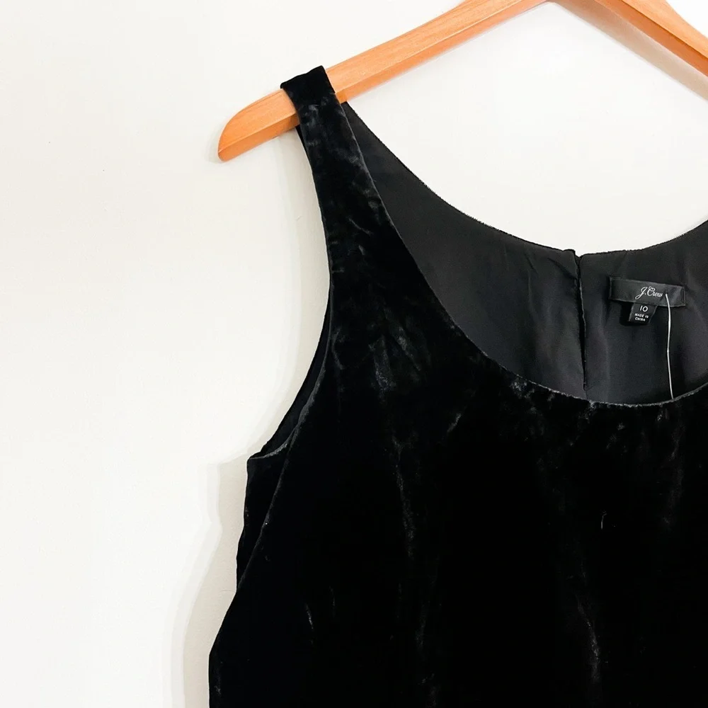 J.Crew Women’s Velvet Black Tank Top Size 10 Fully Lined‎